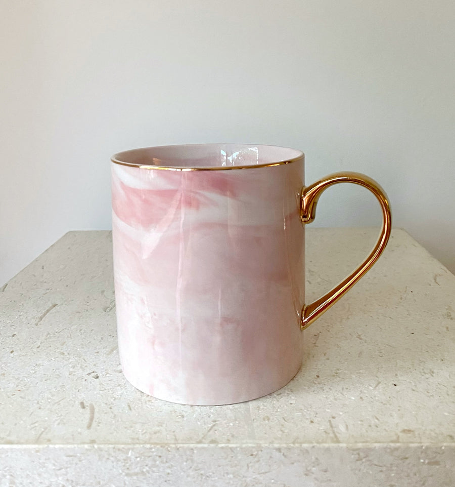 Pink & Gold Gilt Mug