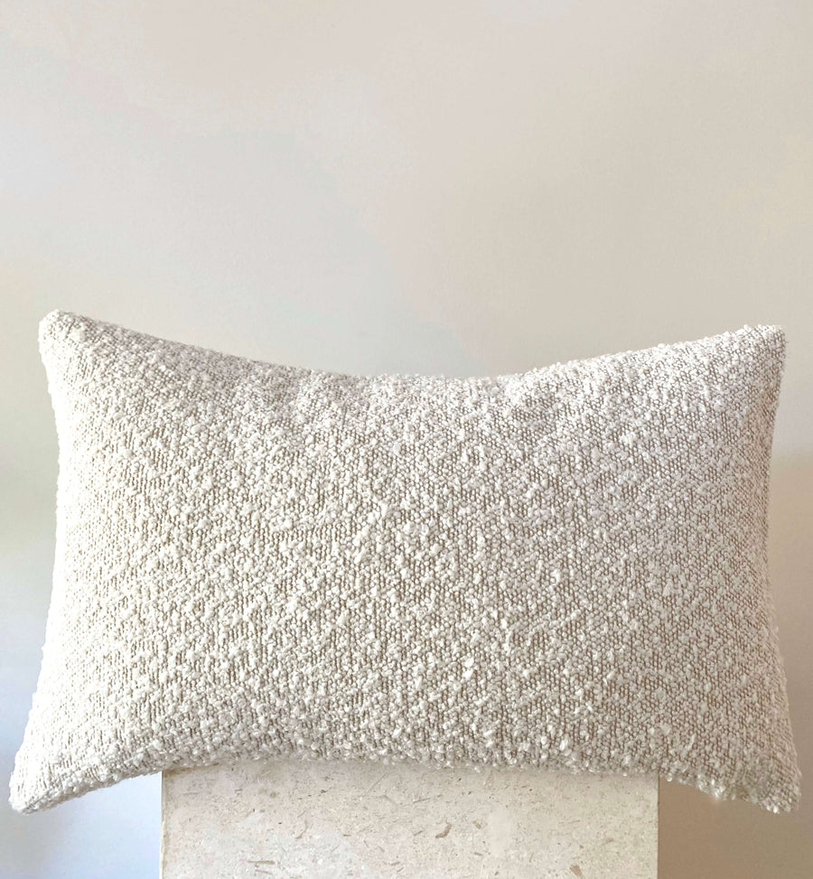 cream boucle lumbar cushion