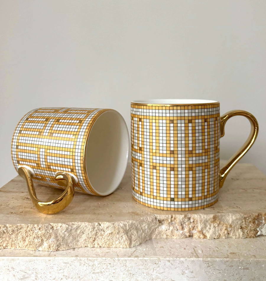 mosaic gold mug