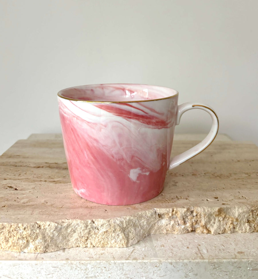 pink marble mug