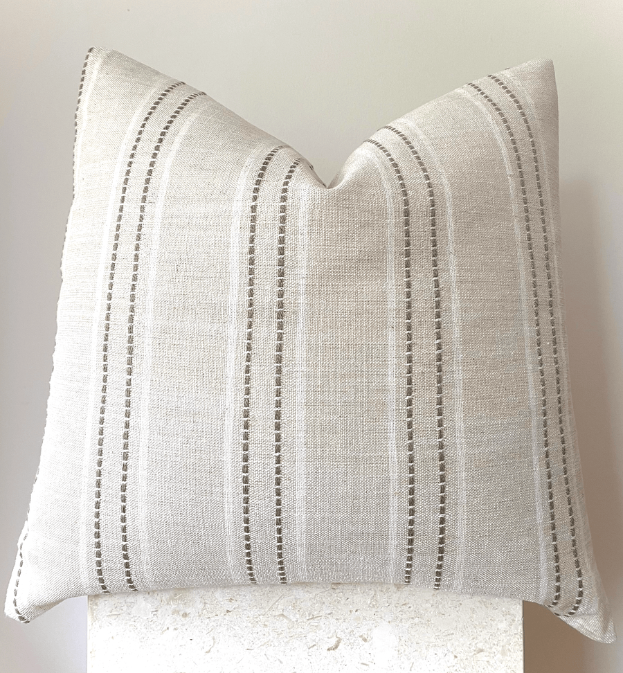evie striped cotton cushion
