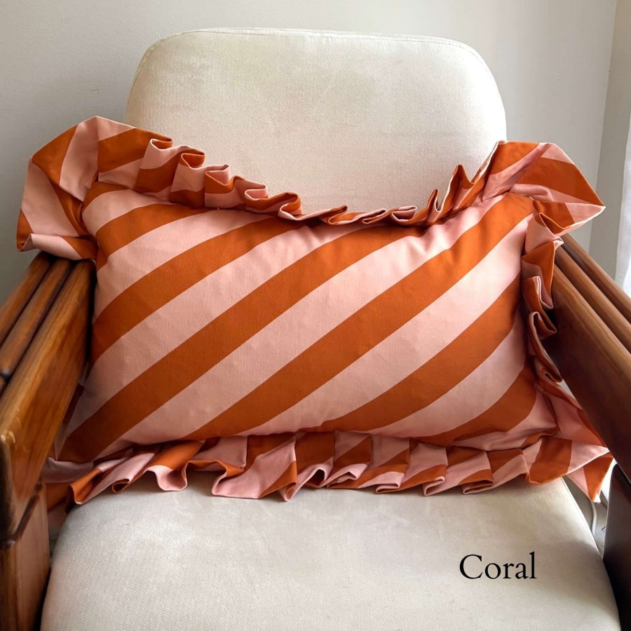 Rae Ruffle Coral | Lumbar (Seconds)