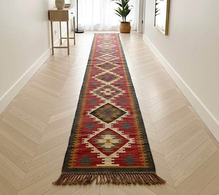 Extra Long Kilim Hand-knotted Runner