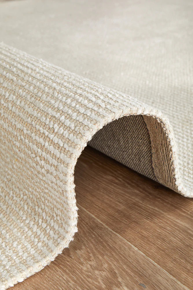 Allure Ivory Rug Hand | Loomed Rayon & Cotton Rug | 9mm Pile Height, Modern Design, Easy to Vacuum