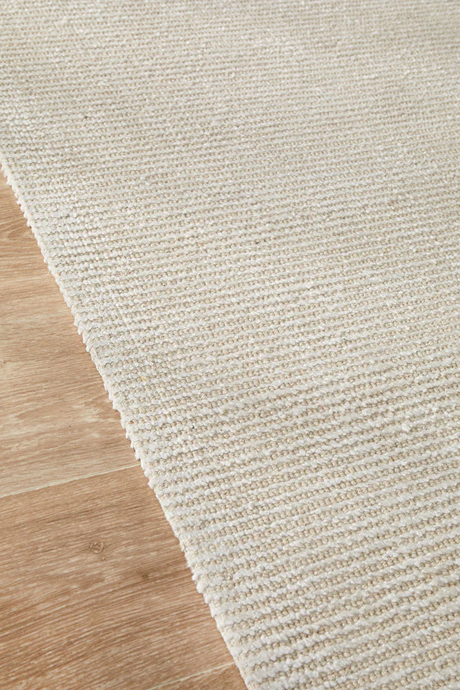 Allure Ivory Rug Hand | Loomed Rayon & Cotton Rug | 9mm Pile Height, Modern Design, Easy to Vacuum