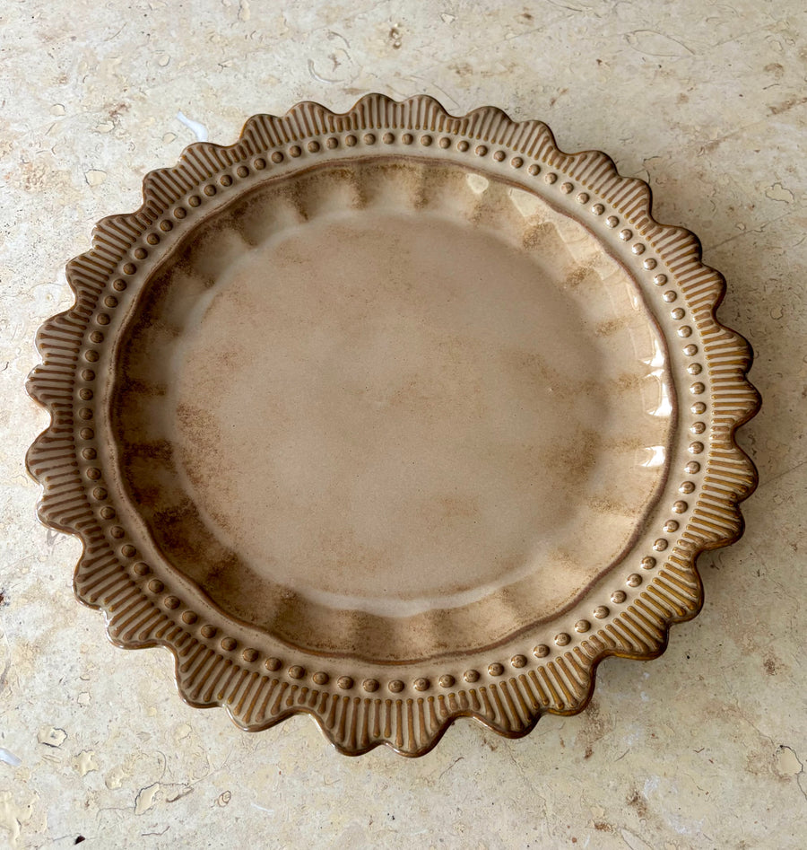 Luce Ceramic Platter 32x32cm Natural