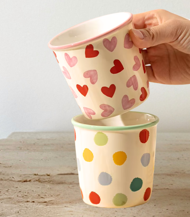 Coco Ceramic Mugs | Hearts or Polka