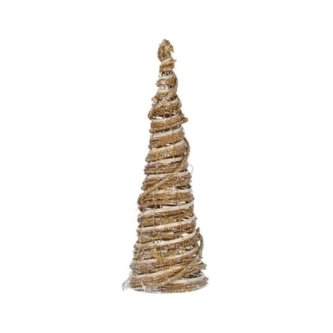 Cone Tree/LED Rattan 12x40cm Natural