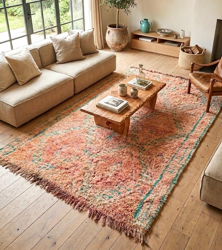 Aztec House | Moroccan rug in Pink tones | Vintage rugs Australia