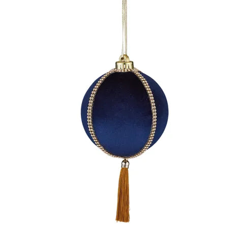 Glam Bauble Fabric 10x26cm Navy/Gold