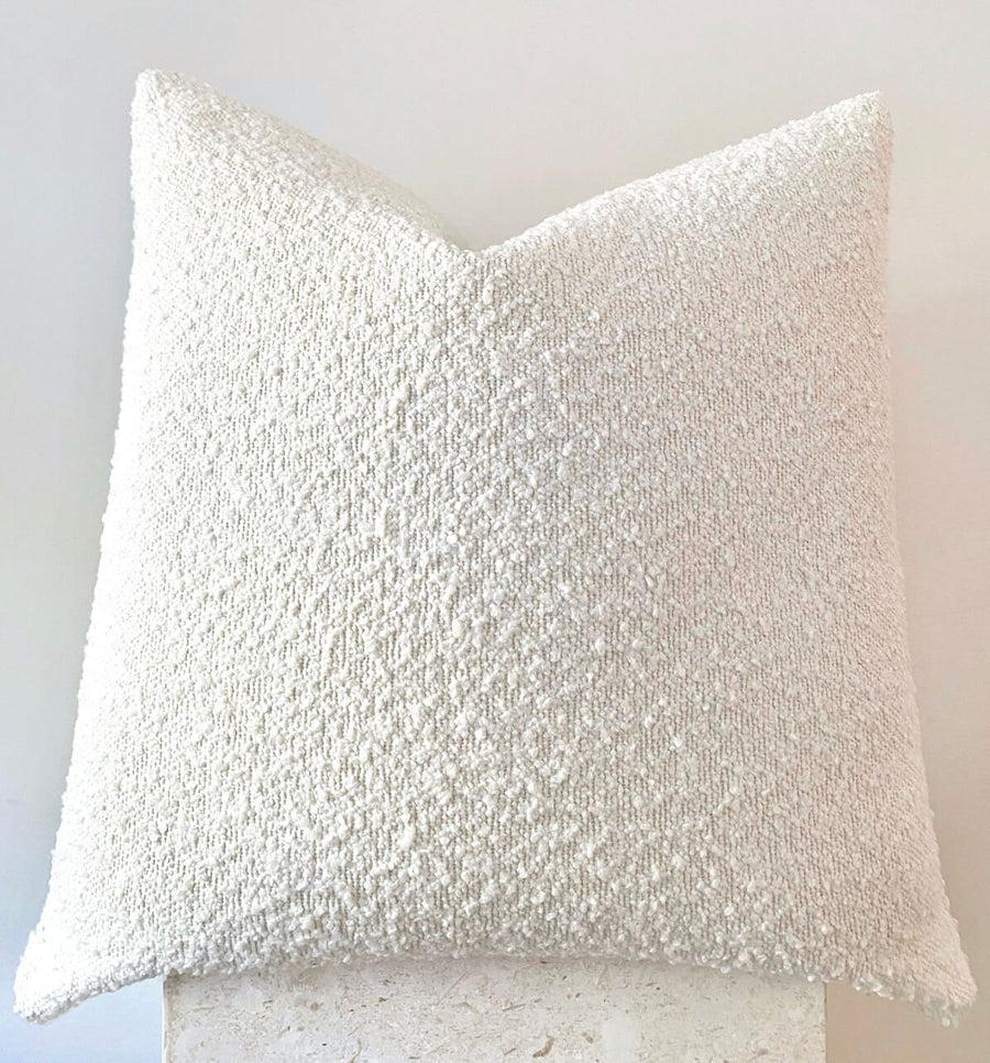 ivory boucle cushion