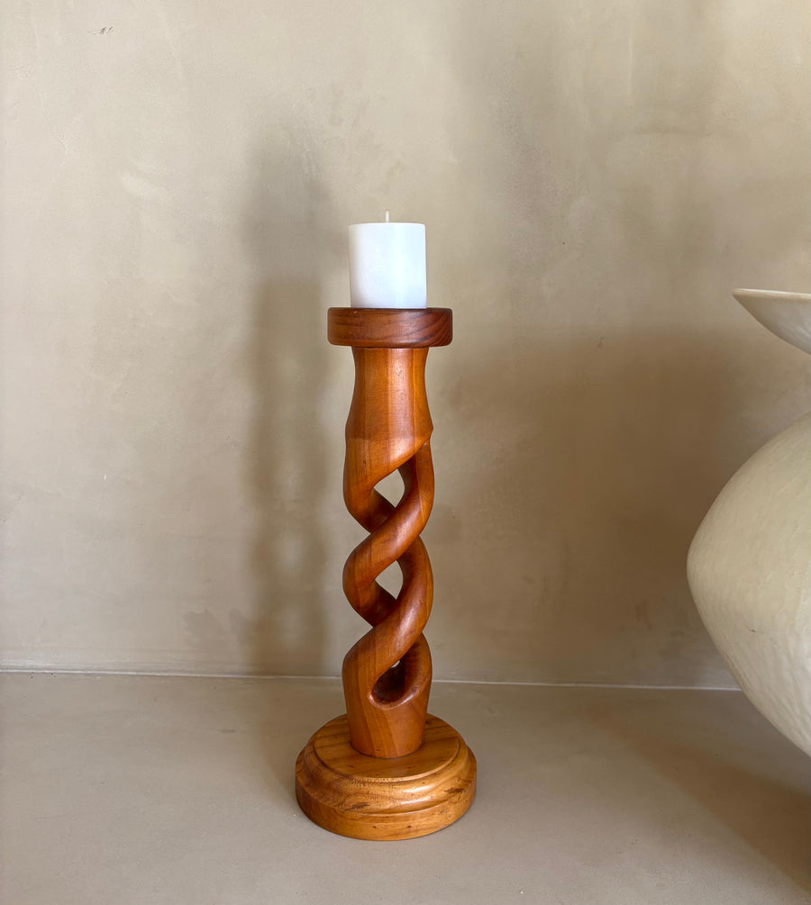Wooden Twist Candle Holder