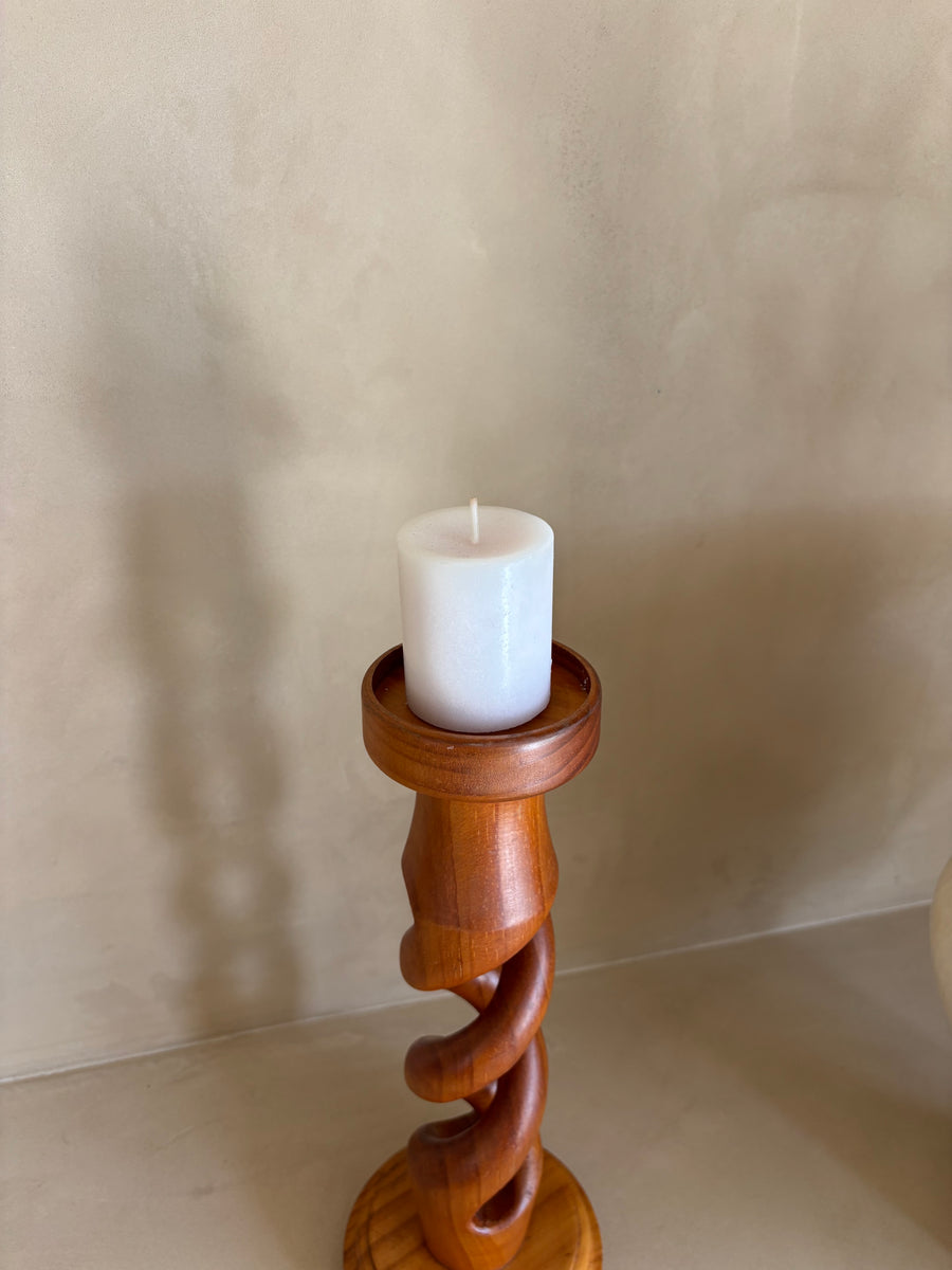 Wooden Twist Candle Holder