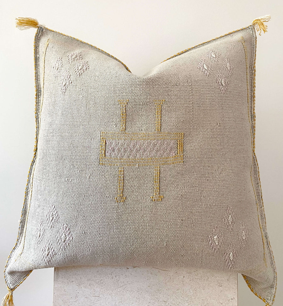 grey Moroccan cactus silk cushion