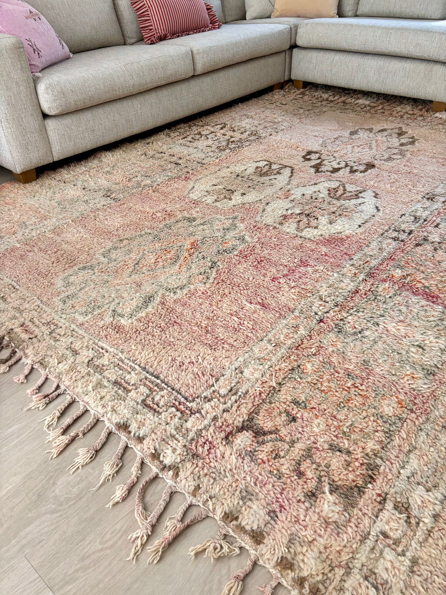 Blush & Soft Mint | Vintage rug