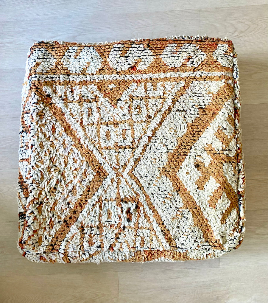 Creamy Gold Moroccan floor cushion