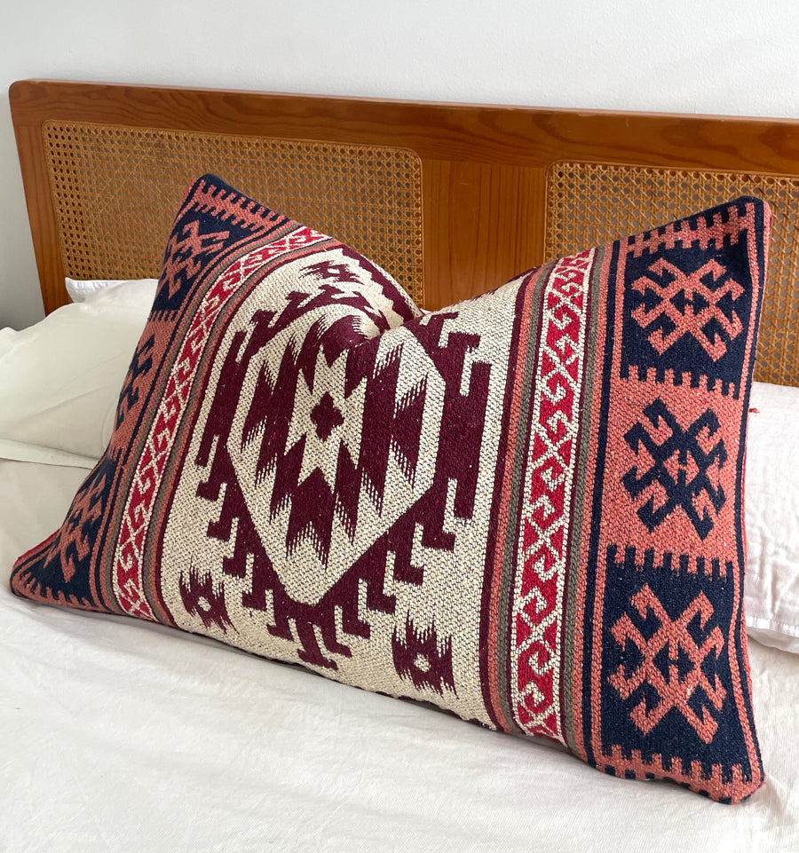 Indigo & Cream | Kilim cushion