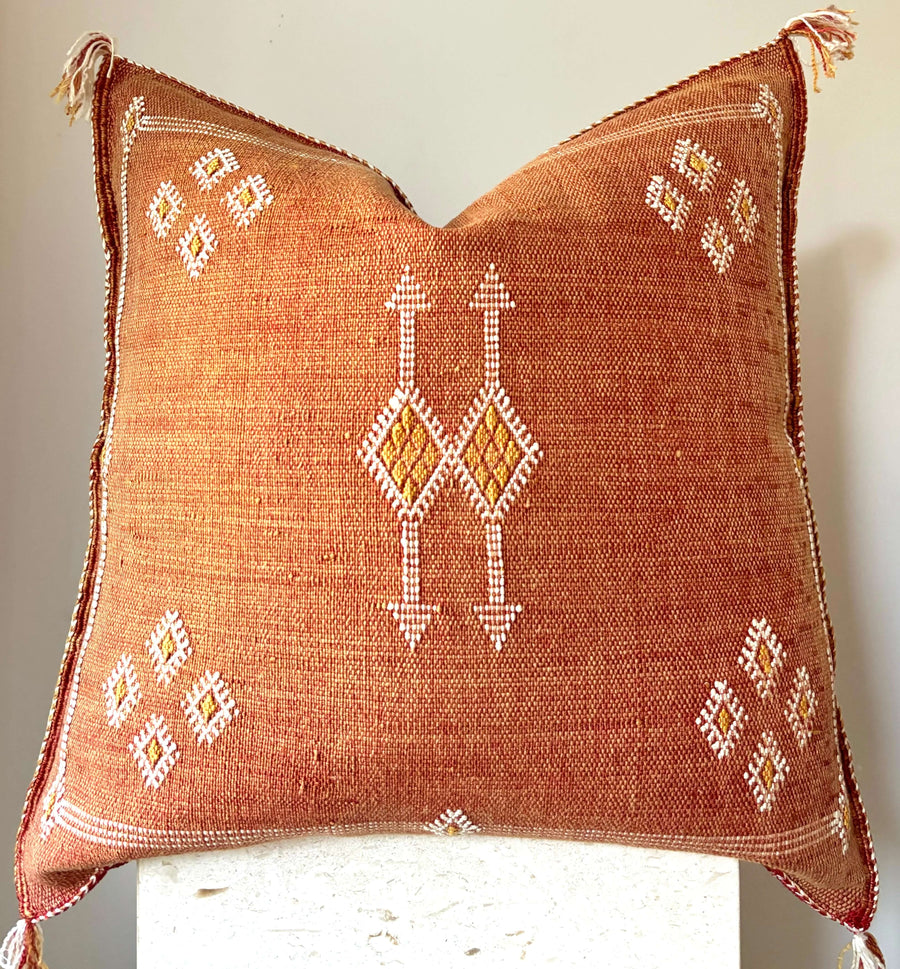 Moroccan cactus silk cushion