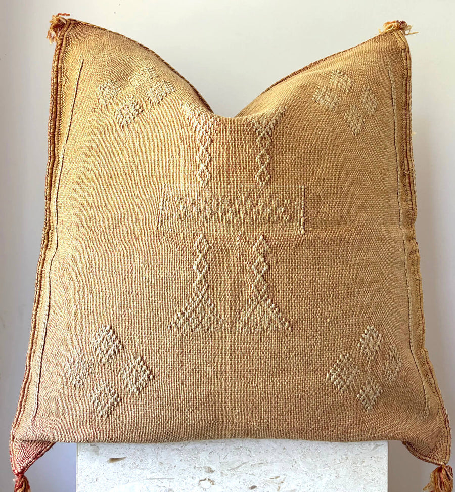 caramel Moroccan cactus silk cushion
