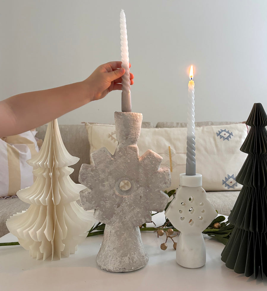 Capua Ceramic Candleholder 18x30cm Wht