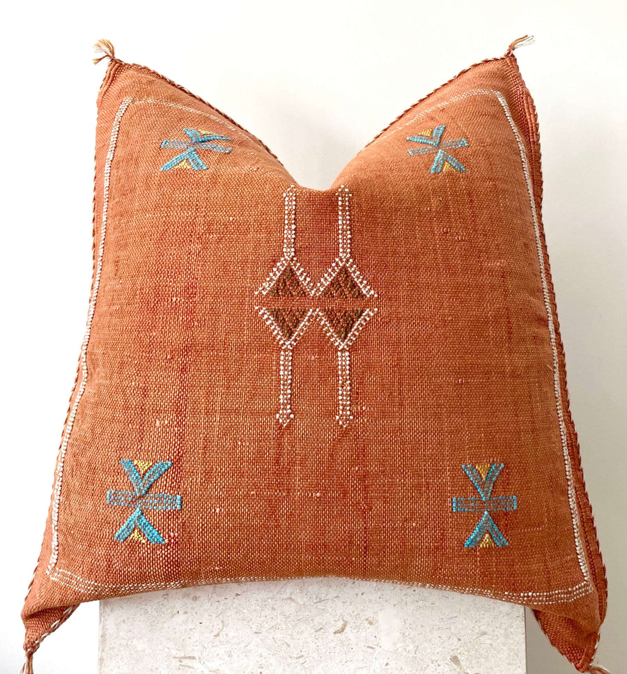 peach Moroccan cactus silk cushion