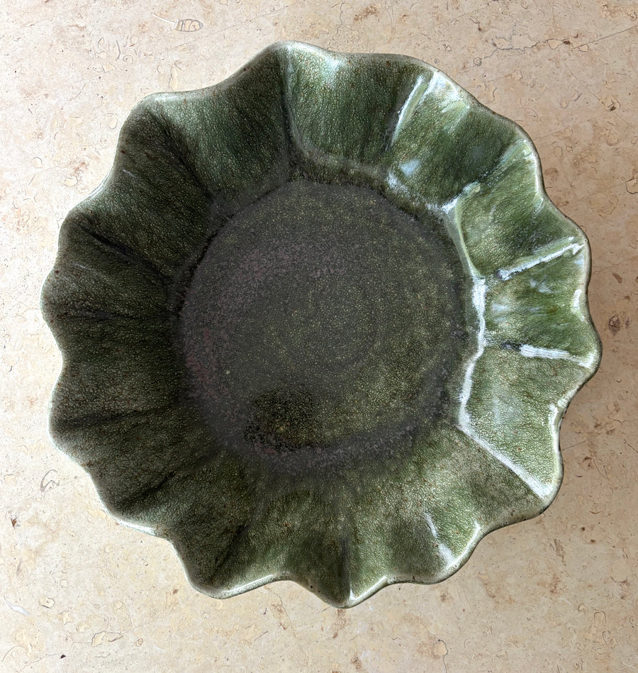 Uma Ceramic Bowl 37x37x9cm Olive