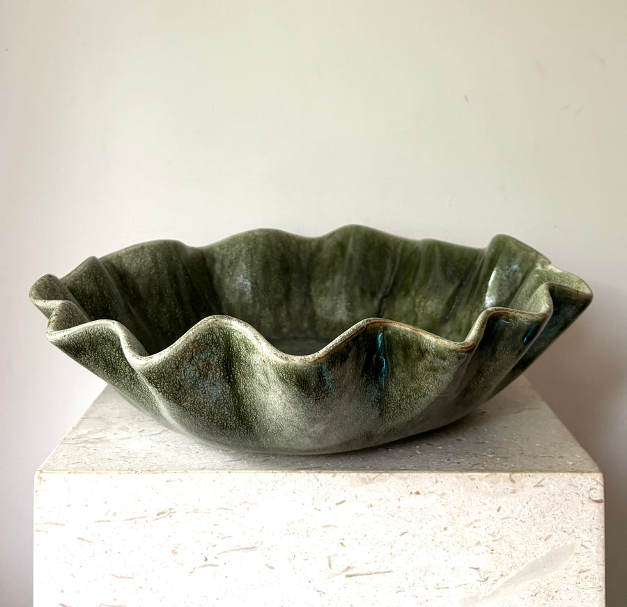 Uma Ceramic Bowl 37x37x9cm Olive