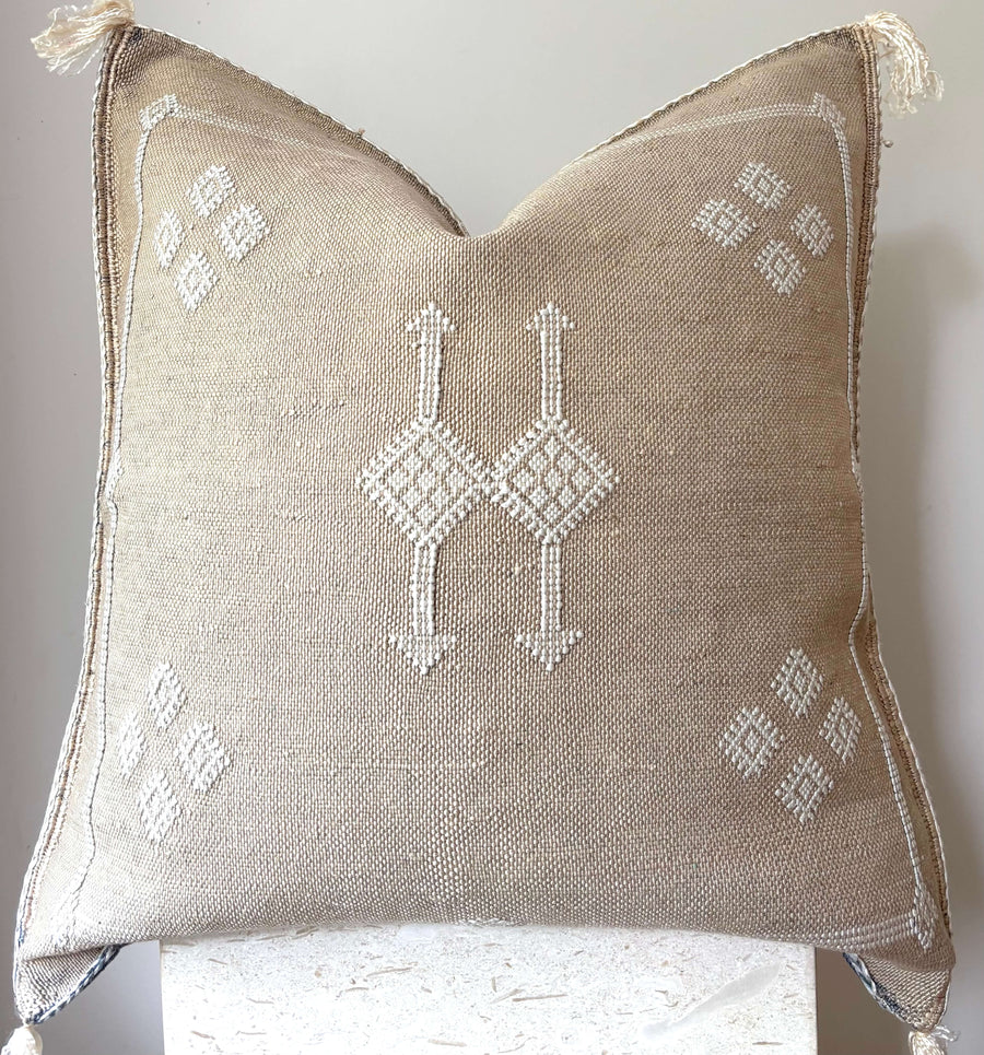 Grey cactus silk cushion