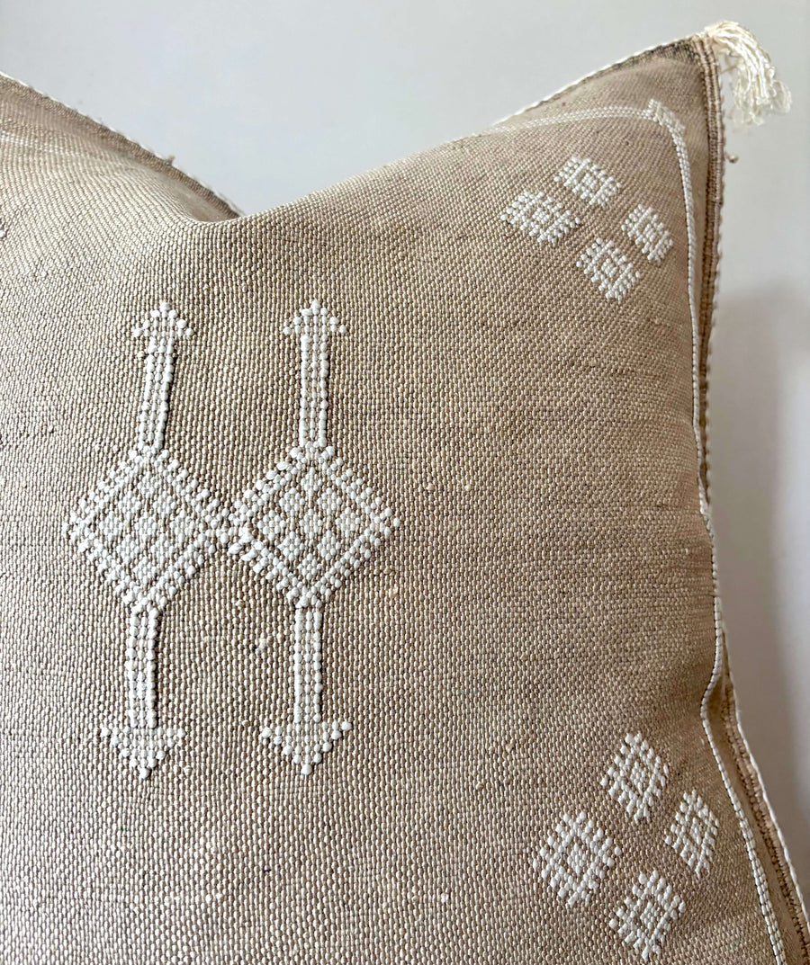 Grey cactus silk cushion