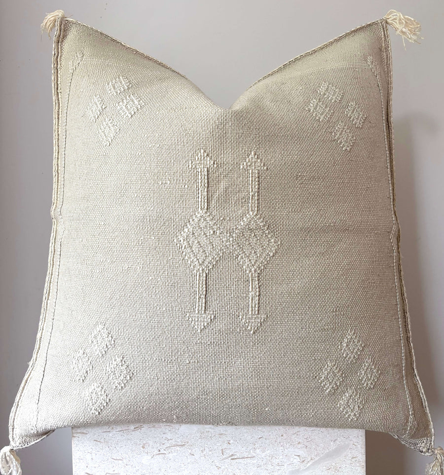 Grey cactus silk cushion