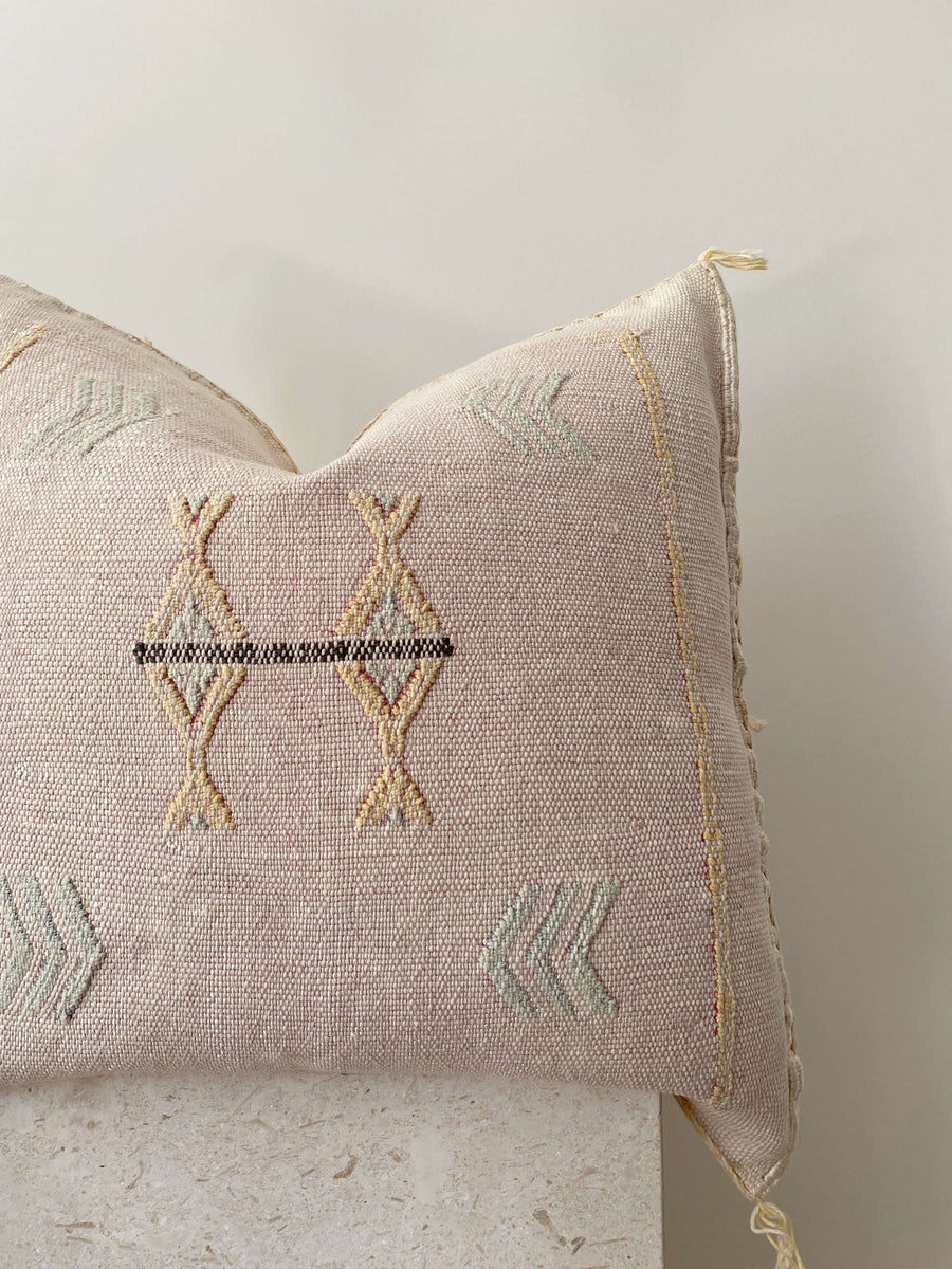pink Moroccan cactus silk cushion
