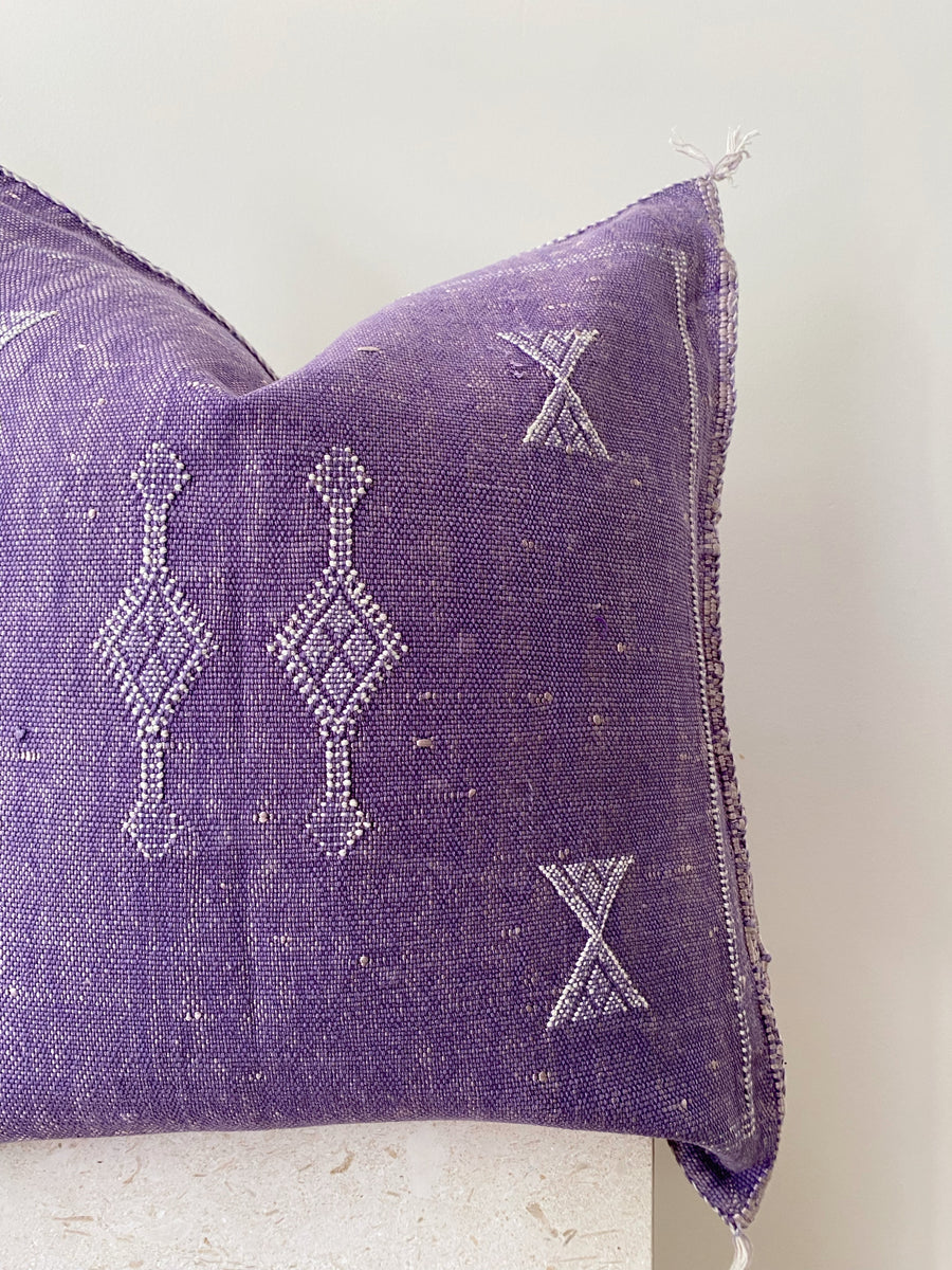 purple Moroccan cactus silk cushion