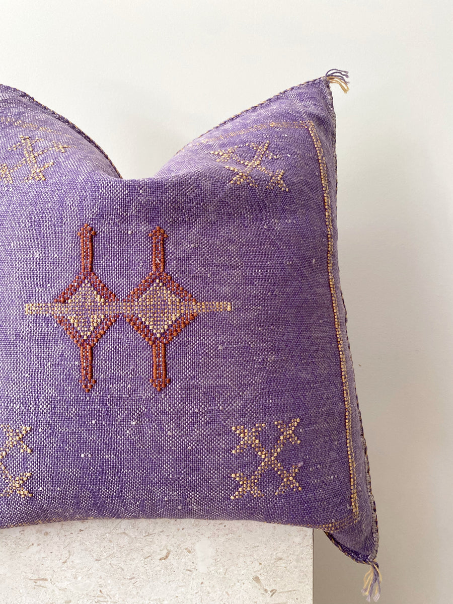 purple Moroccan cactus silk cushion