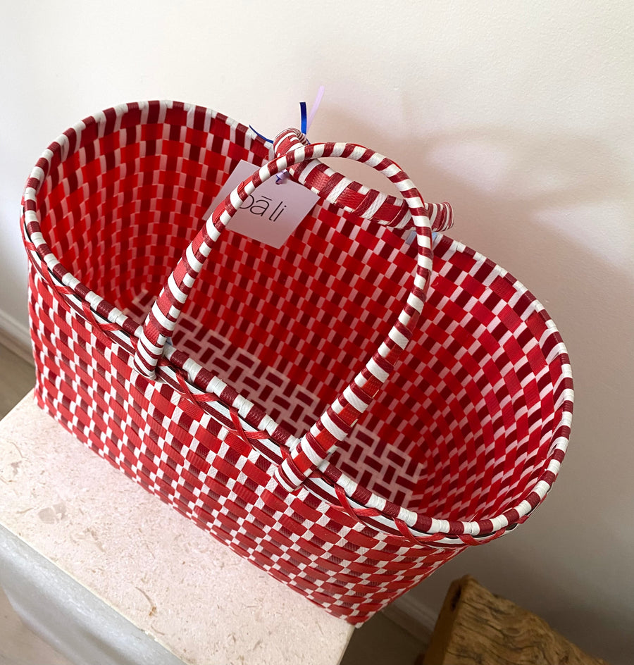 Pali Market Basket | Candy Cane Small