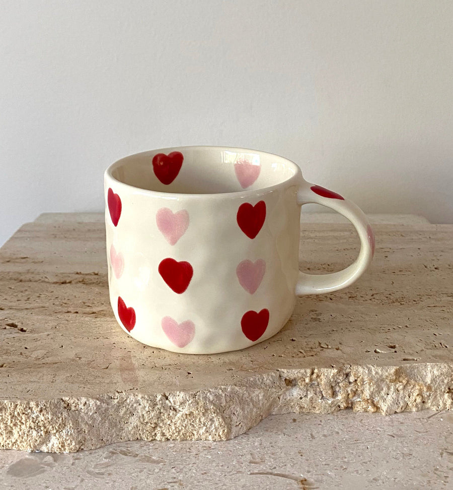Hearts Hand Painted Coffee Mugs | Seconds stock