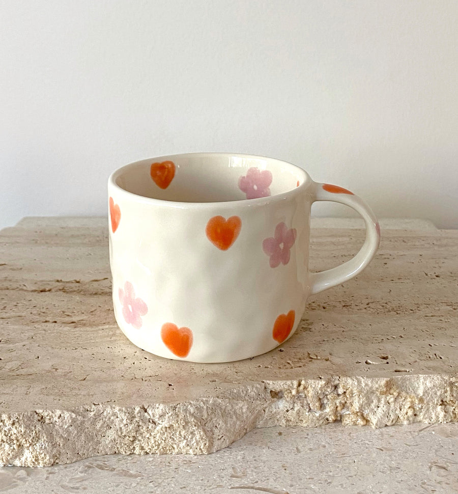 Hearts Hand Painted Coffee Mugs | Pre-order