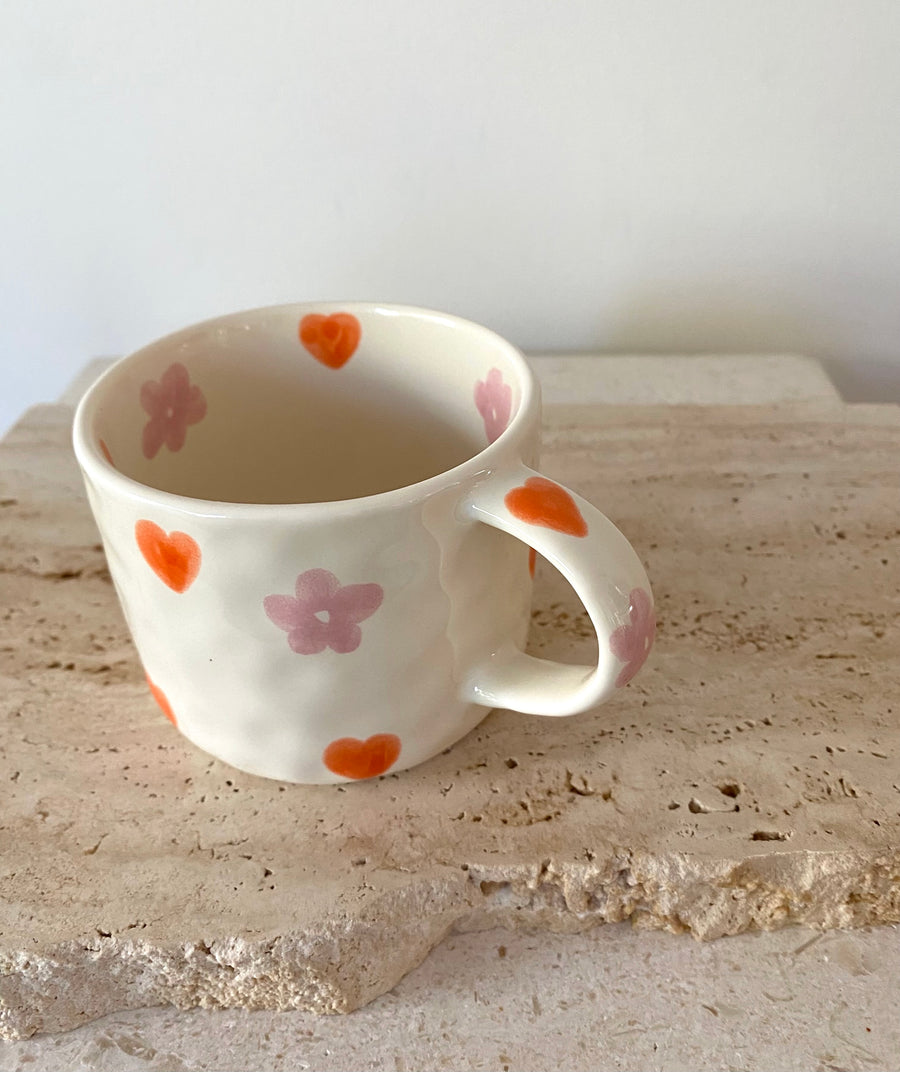 Hearts Hand Painted Coffee Mugs | Pre-order