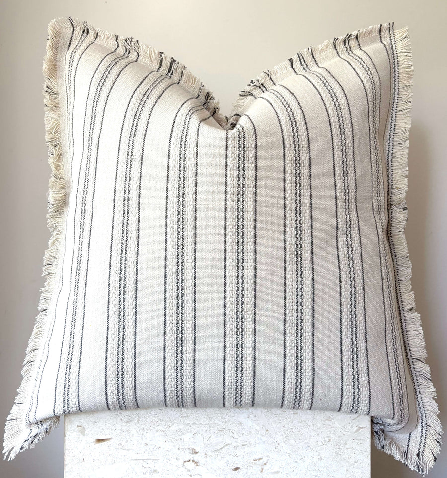 Riley navy striped cushion