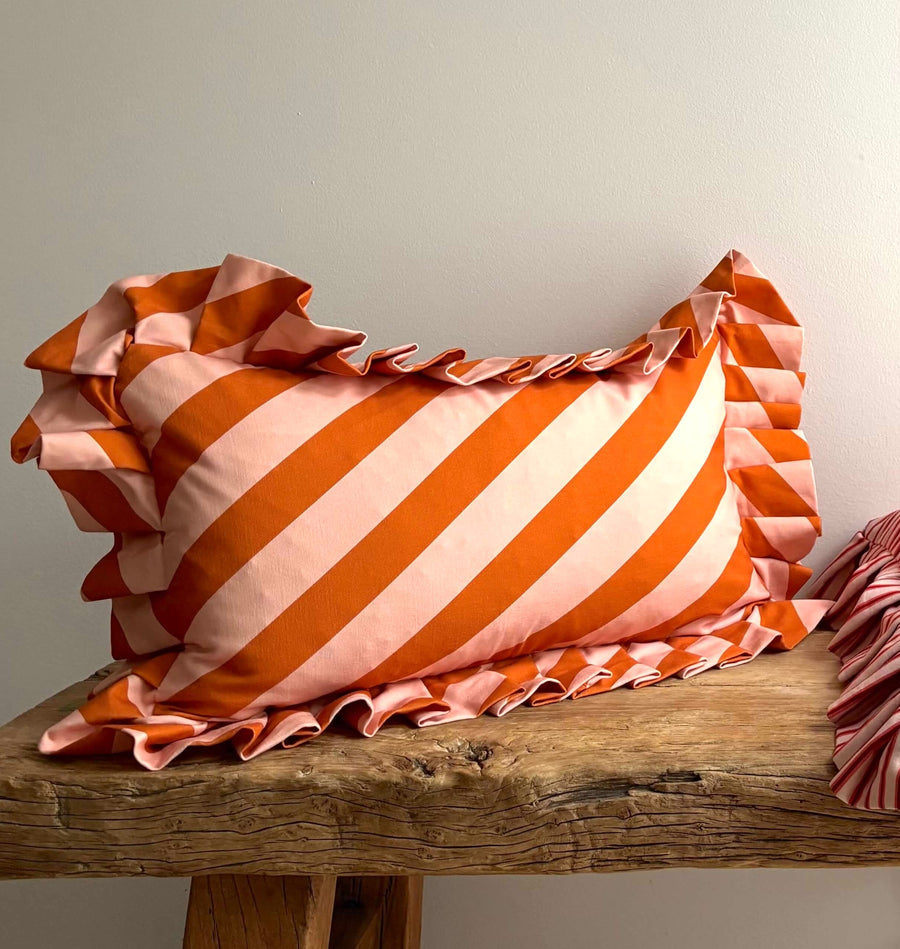 Rae Ruffle Coral | Lumbar (Seconds)