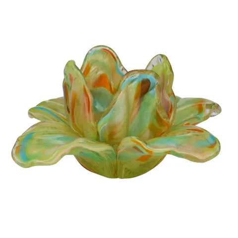 Messina Glass Candleholder 15x7cm Multi