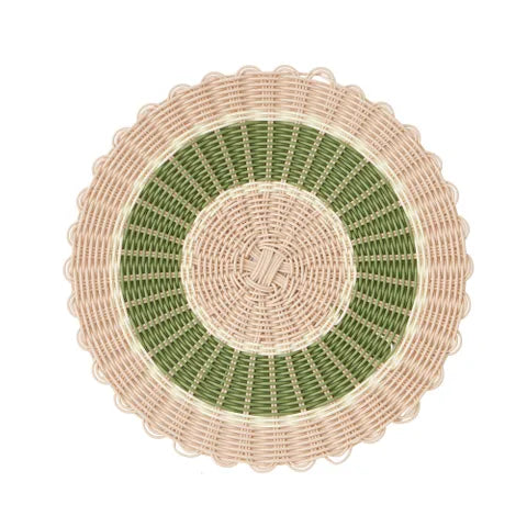 Ostuni PP Woven Placemat 38cm Nat/Olive