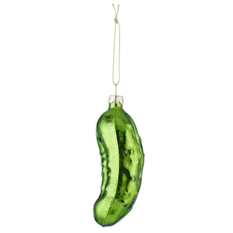 Pickle Ornament Glass 3x10cm Green