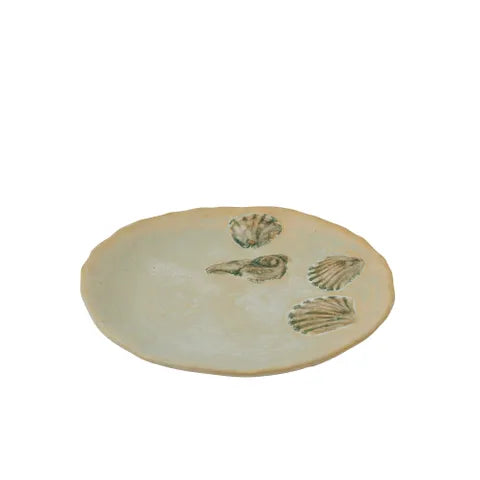 Riva Round Cer Plate 14cm Ivory/Green