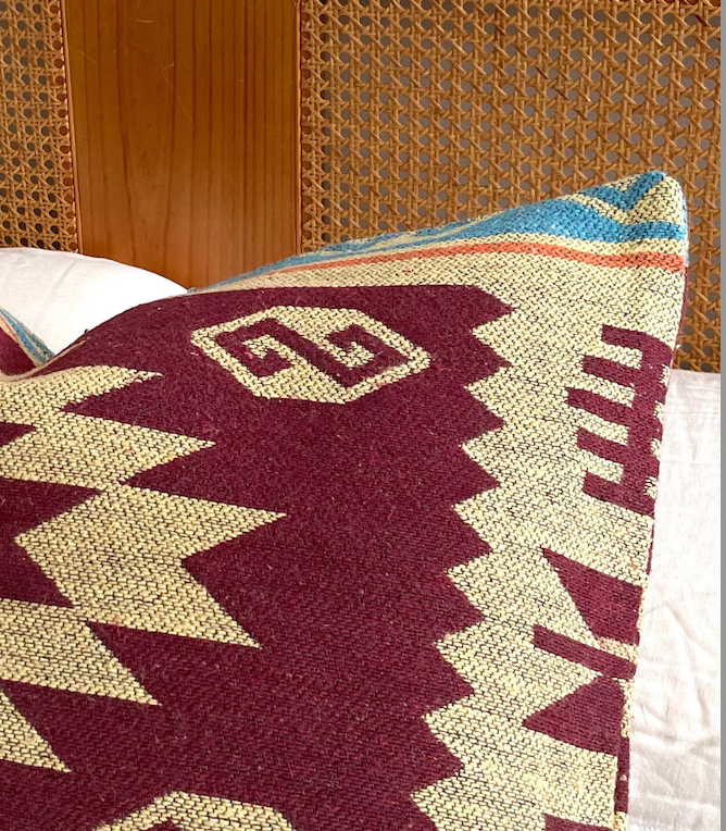 Burgundy Aztec | Kilim cushion