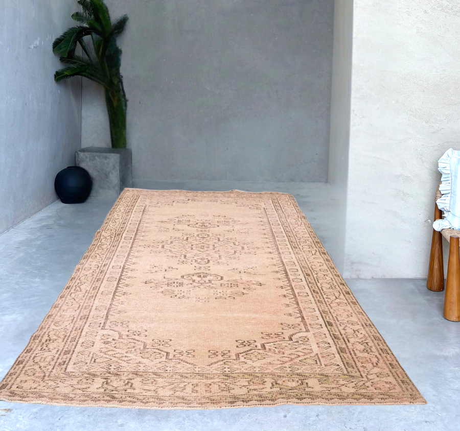 Dusty Rose Turkish vintage rug