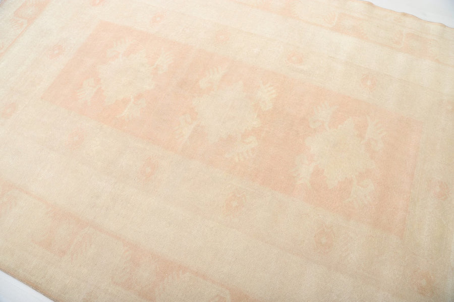 Muted Peach Turkish vintage rug