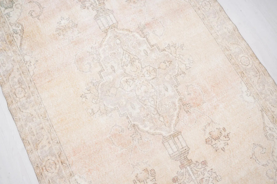 Muted Pastels Turkish vintage rug