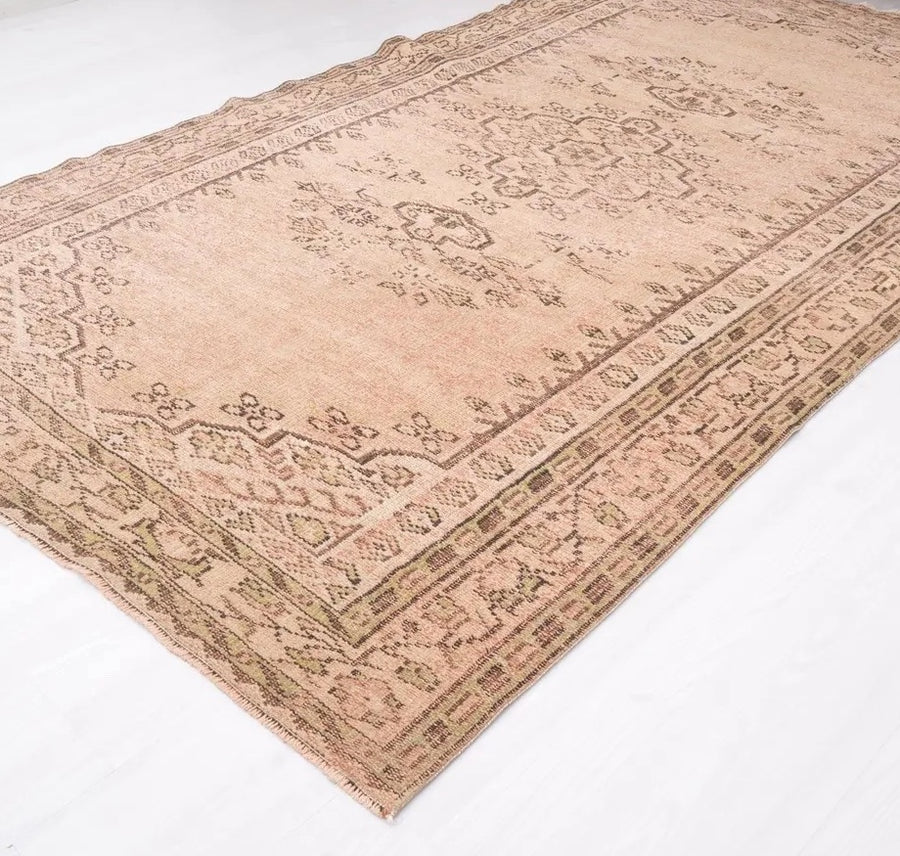 Dusty Rose Turkish vintage rug