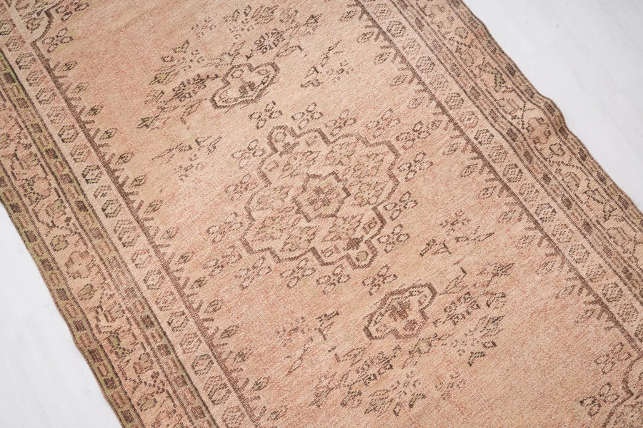 Dusty Rose Turkish vintage rug
