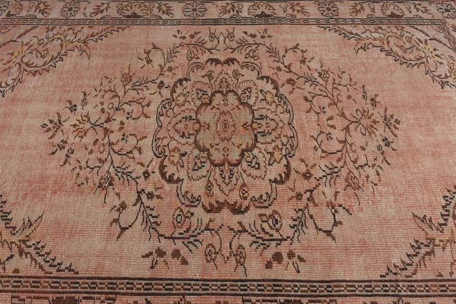 Dusty Rose Turkish vintage rug